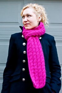 Pretty in Pink Cable Lace Scarf