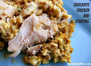 Slow Cooker Chicken and Cornbread Stuffing Casserole