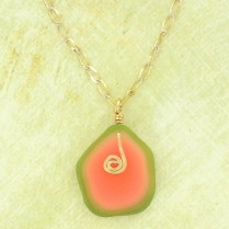 Faux Watermelon Tourmaline Pendant