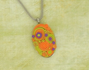 Faux Embroidery Pendant 