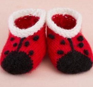 Little Lady Bug Baby Booties