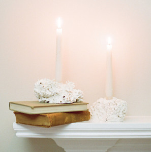 Faux Coral Candlesticks