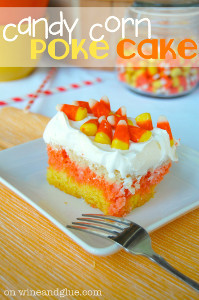 Colorful Candy Corn Poke Cake