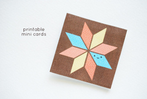 Quilt Block Printable Mini Cards