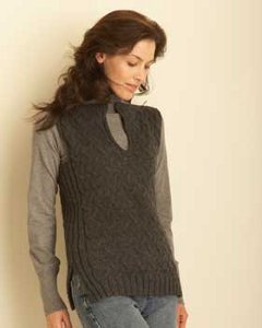 Black Smoke Cable Knit Vest