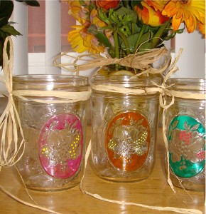 Painted Mason Jar Vases