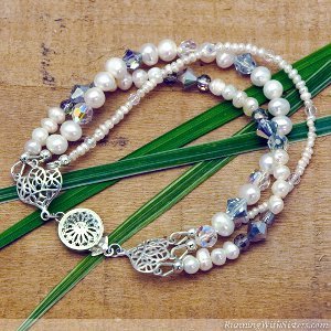 Pearl and Crystal Convertible Necklace to Bracelet