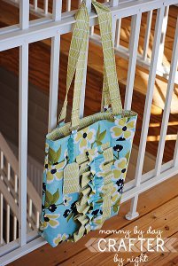 Two Tone Ruffle Tote