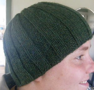 forest green bobble hat