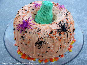 Happy Halloween Pumpkin Cake