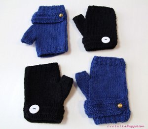 Banded Fingerless Mitts