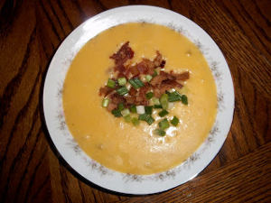 Knockoff Bob Evans Cheddar Baked Potato Soup