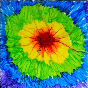 Color Burst Melted Crayon Art