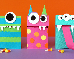 Adorable Monster Halloween Treats Bags