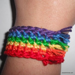 Rainbow Pride Crochet Bracelet