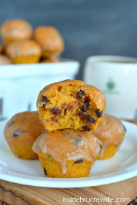 Glazed Chocolate Chip Pumpkin Muffins