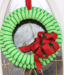 Ruffle Fabric Two Tone Wreath