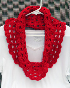 Lacy Crimson Cowl