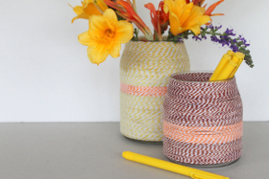 DIY Twine Wrapped Jar Vase