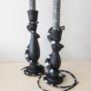 Snake Wrapped Candle Holders