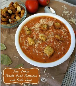 Tomato Basil Parmesan and Pasta Soup