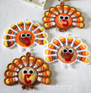 Crochet Turkey Coasters 