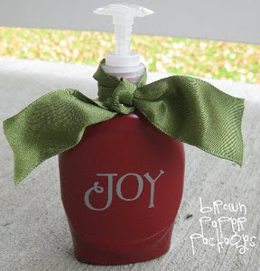 Painted Holiday Soap Bottles