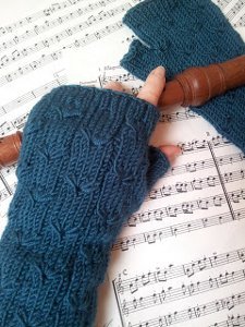 Lotus Flower Fingerless Mitts