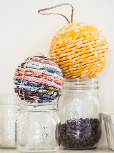 Recycled Twist Wrapped Ball Ornaments