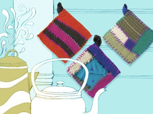 Rustic Upcycled Sweater Pot Holders