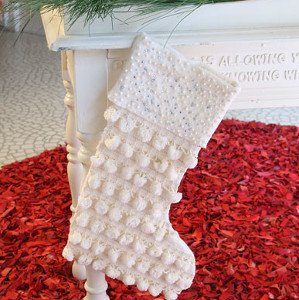 White Pompom Decorative Stockings