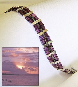 Hawaii Sunset Tila Bead Bracelet
