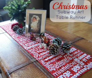 Christmas Subway Art Table Runner