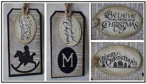 Vintage-Inspired Silhouette Christmas Tags