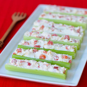Cream Cheese and Pimiento Stuffed Celery