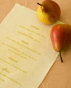 Fabric Wedding Menu