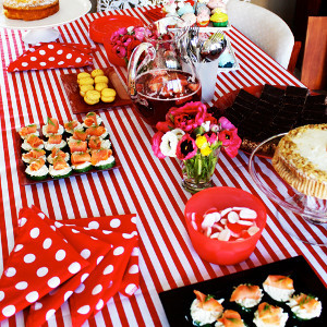 Scarlet Dots and Dames Afternoon Tea