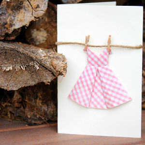 Adorable Origami Dress Bridesmaid Card