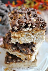 Take 5 Candy Bar Inspired Rice Krispies Treats