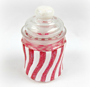 Painted Candy Cane Gift Canister