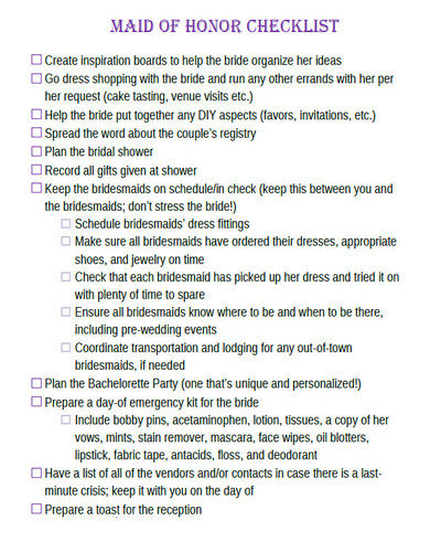 maid of honor checklist 2 Large400 ID 653399