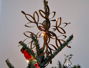 Golden Toilet Paper Roll Tree Topper