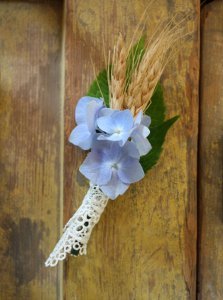 Simple Wheat and Lace DIY Boutonniere