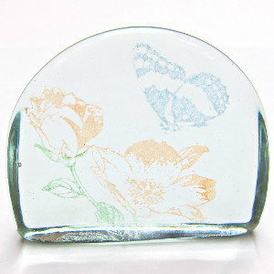 Painted Glass Paper Weight