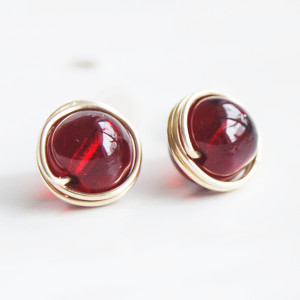 Carnelian Dotty Post Earrings