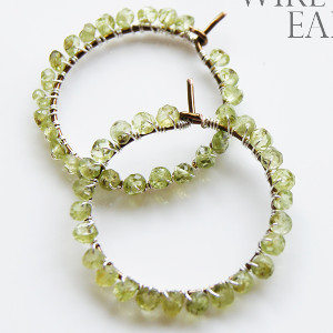 Peridot Wire Wrapped Earrings