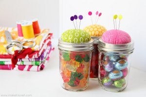 Pin Cushion Jar