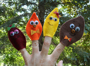 Felt Leaf Finger Puppets