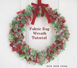 Festive Rag Fabric Wreath