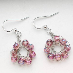 Seed Bead Crochet Wire Earrings